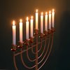 Vintiquewise Modern Solid Metal Judaica Hanukkah Menorah 9 Branched Candelabra, Copper Finish Large QI004119.BR.L